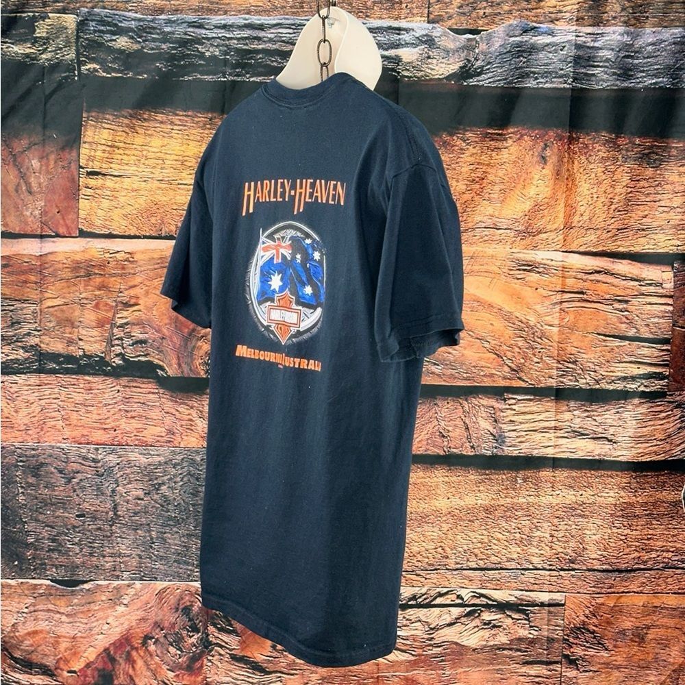 Harley-Davidson Navy Tee with Retro Motorcycle Graphic - Picture 7 of 15